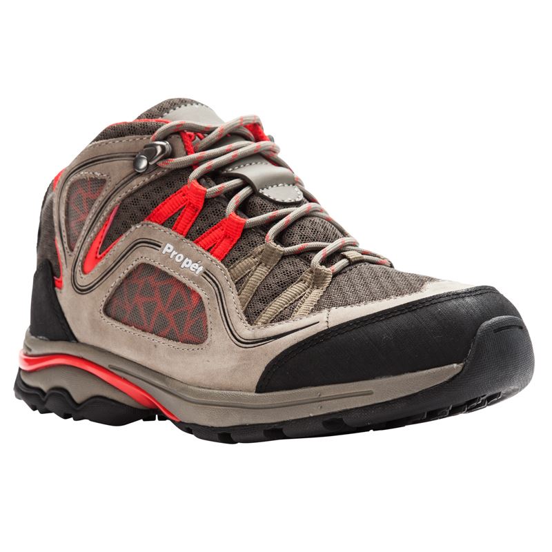 Propet Shoes Women's Propet Peak-Gunsmoke/Red - Click Image to Close