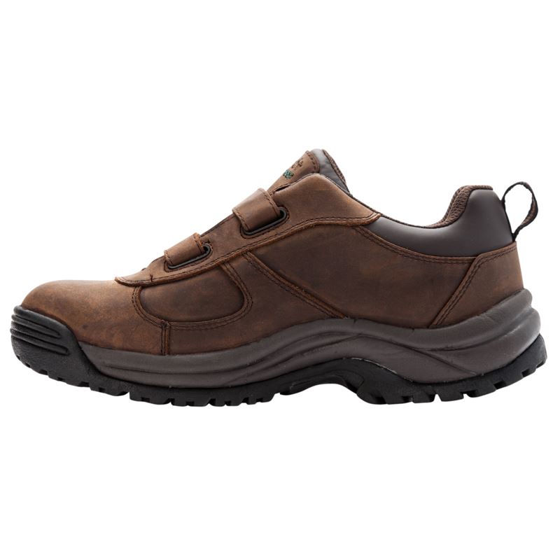 Propet Shoes Men's Cliff Walker Low Strap-Brown Crazy Horse