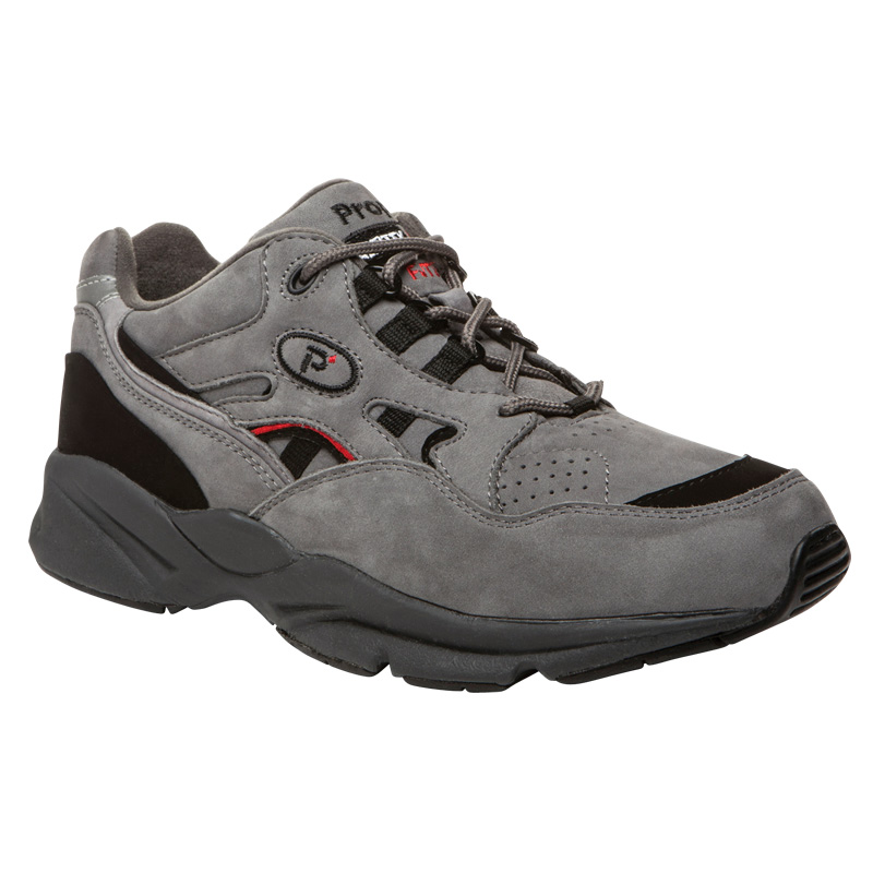 Propet Shoes Men's Stability Walker-Grey/Black Nubuck