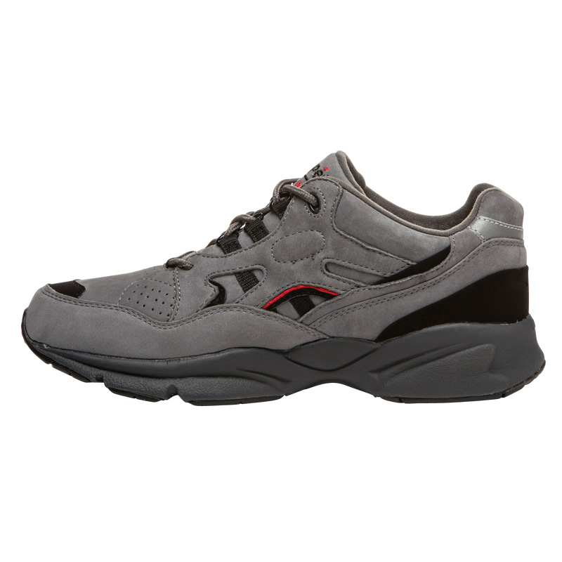 Propet Shoes Men's Stability Walker-Grey/Black Nubuck - Click Image to Close