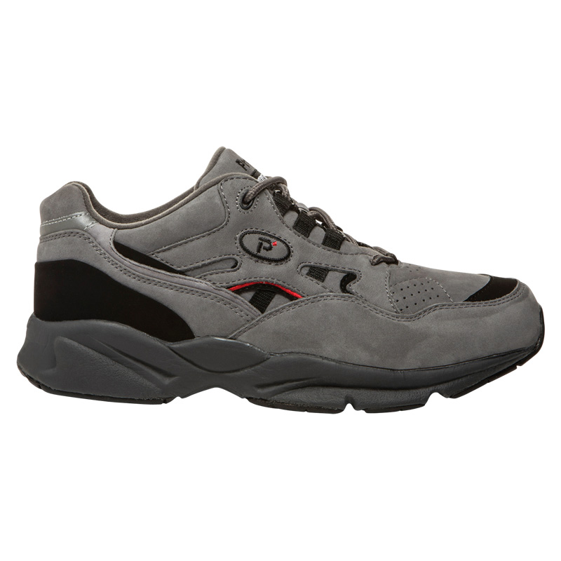 Propet Shoes Men's Stability Walker-Grey/Black Nubuck