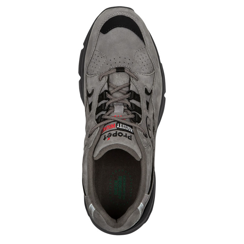 Propet Shoes Men's Stability Walker-Grey/Black Nubuck - Click Image to Close