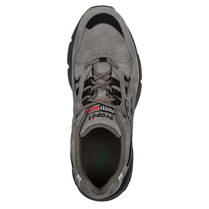 Propet Shoes Men's Stability Walker-Grey/Black Nubuck