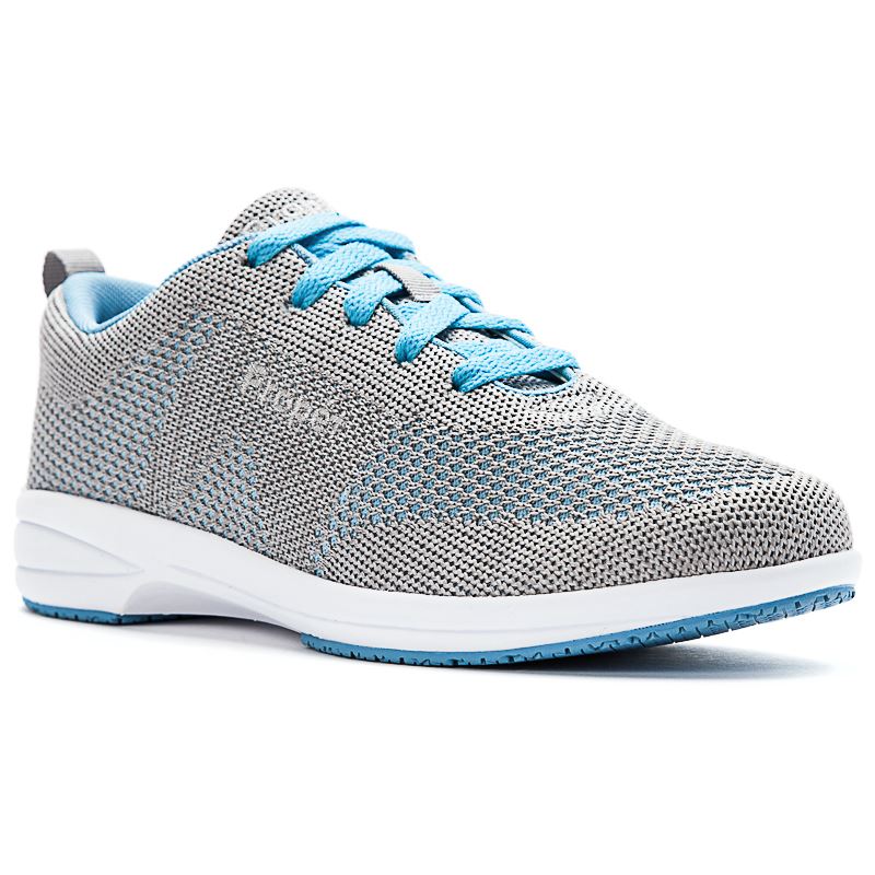 Propet Shoes Women's Washable Walker Evolution-Lt Grey/Lt Blue