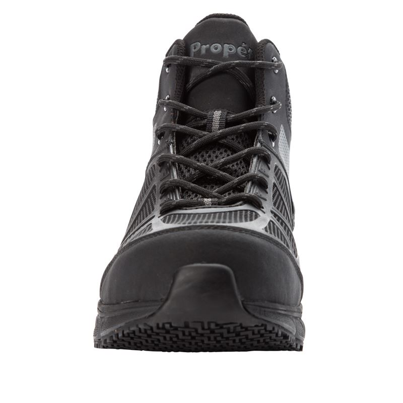 Propet Shoes Men's Seeley Hi-Dark Grey/Black - Click Image to Close