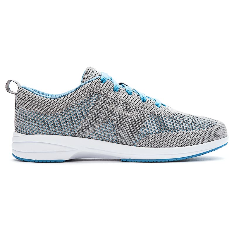 Propet Shoes Women's Washable Walker Evolution-Lt Grey/Lt Blue - Click Image to Close