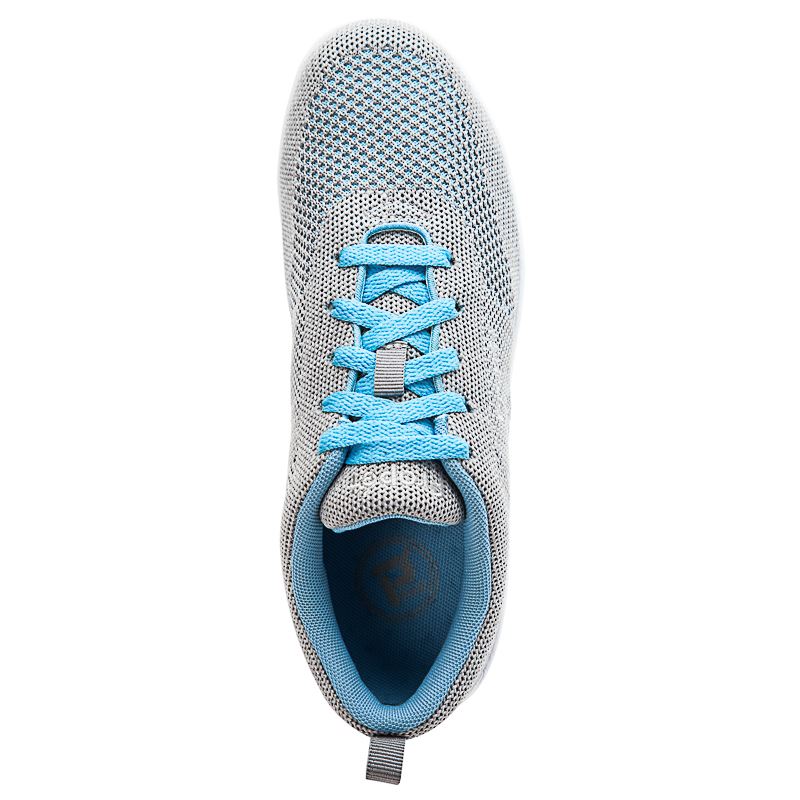Propet Shoes Women's Washable Walker Evolution-Lt Grey/Lt Blue - Click Image to Close