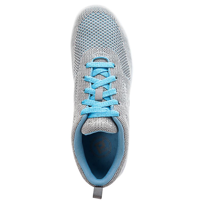 Propet Shoes Women's Washable Walker Evolution-Lt Grey/Lt Blue