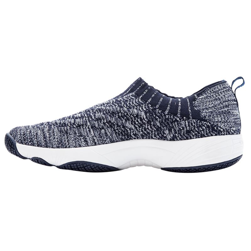 Propet Shoes Women's Wash N Wear Slip-On Knit-Navy/White