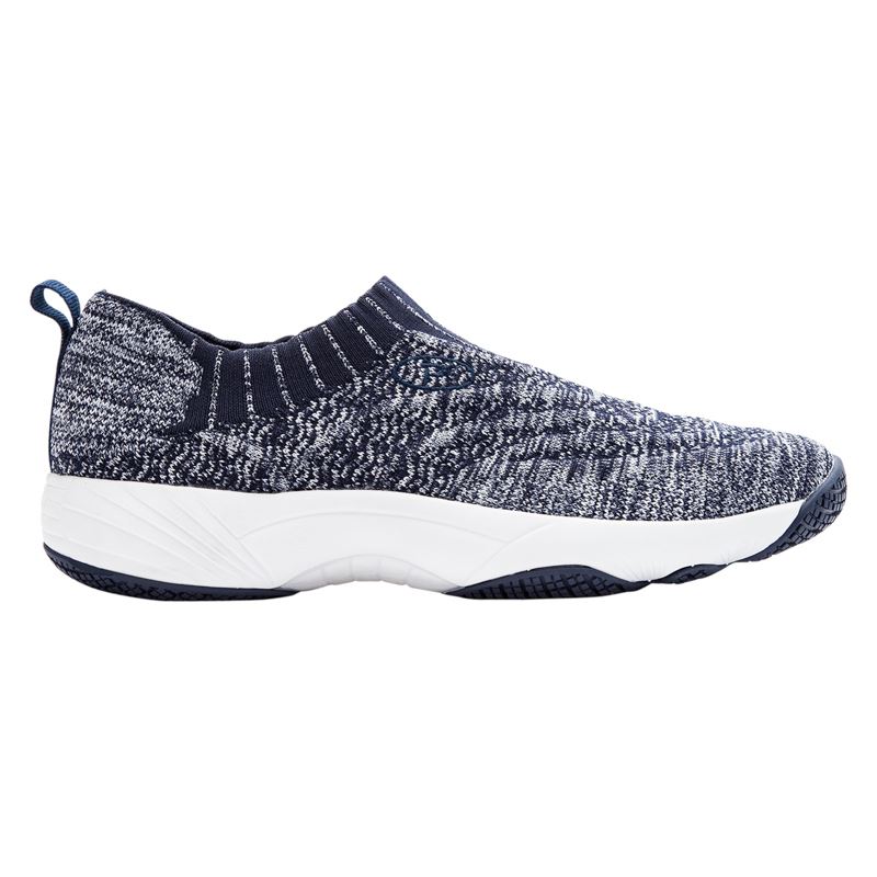 Propet Shoes Women's Wash N Wear Slip-On Knit-Navy/White