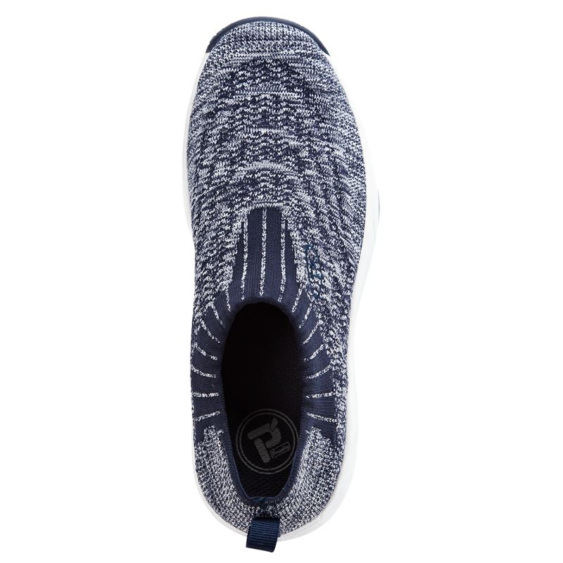 Propet Shoes Women's Wash N Wear Slip-On Knit-Navy/White - Click Image to Close