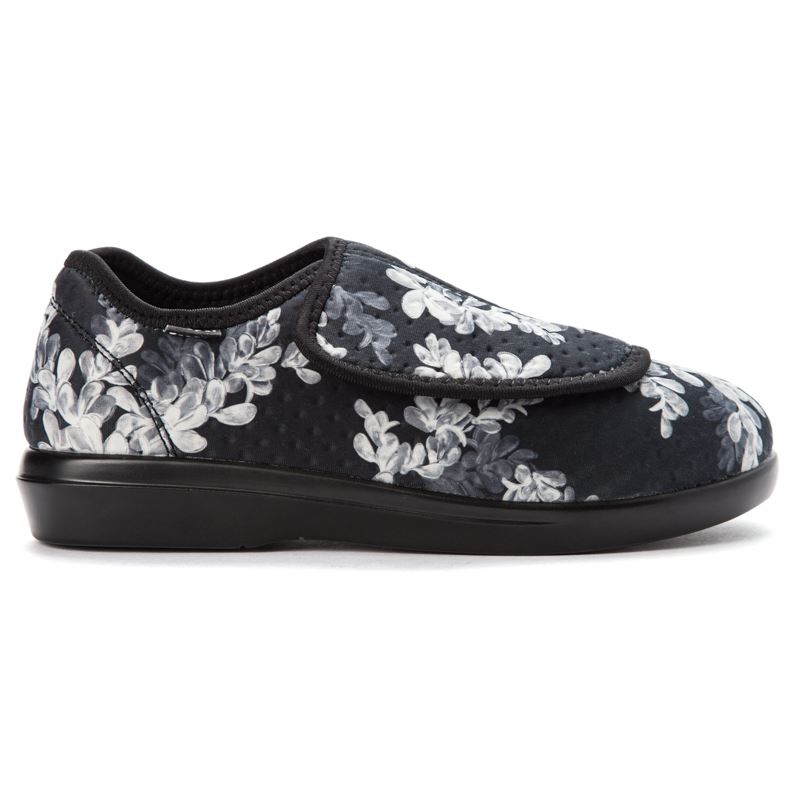 Propet Shoes Women's Cush'n Foot-Black Floral - Click Image to Close