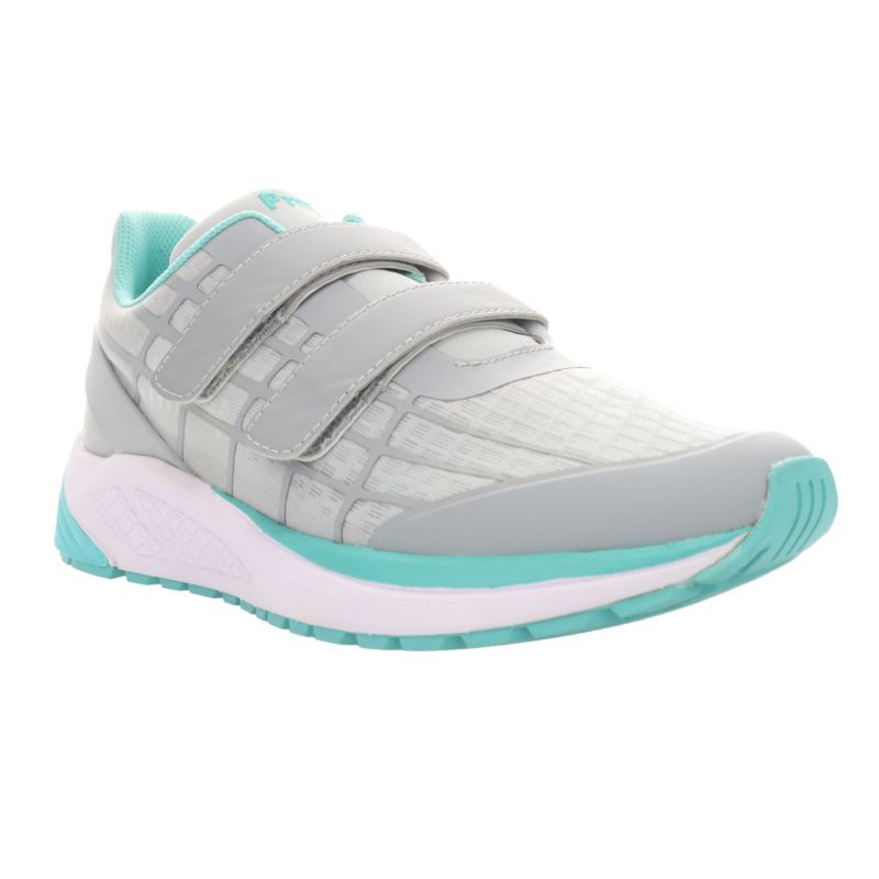 Propet Shoes Women's Propet One Twin Strap-Grey/Mint - Click Image to Close