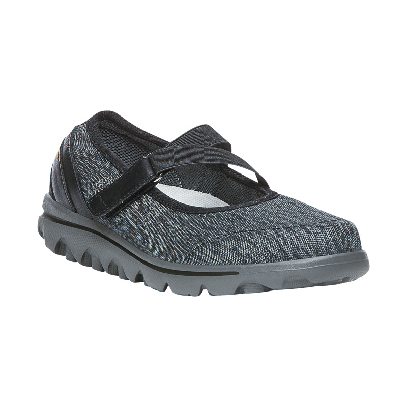 Propet Shoes Women's TravelActiv Mary Jane-Black/Grey Heather