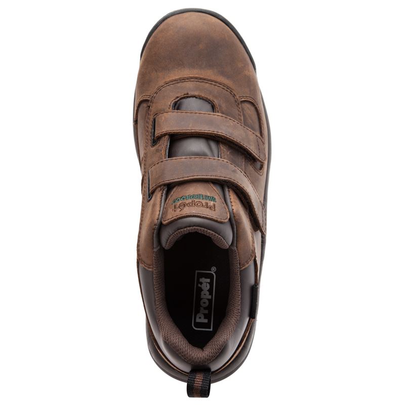 Propet Shoes Men's Cliff Walker Low Strap-Brown Crazy Horse