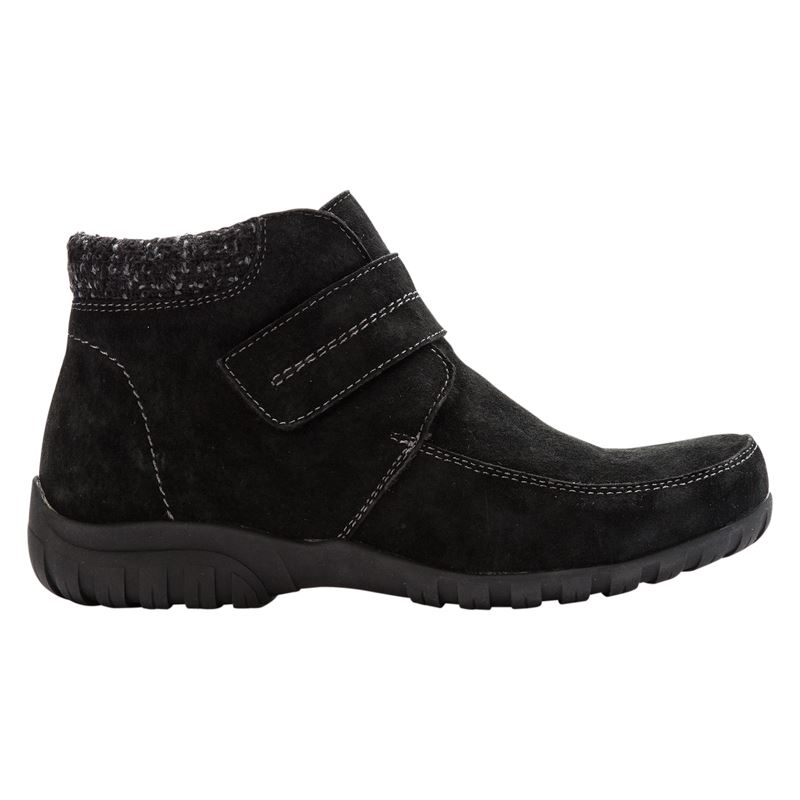 Propet Shoes Women's Delaney Strap-Black Suede - Click Image to Close