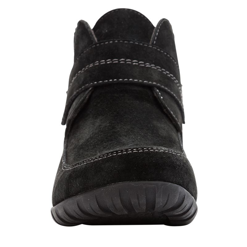 Propet Shoes Women's Delaney Strap-Black Suede