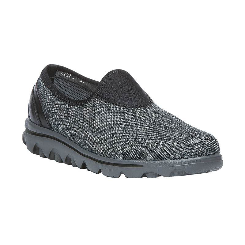 Propet Shoes Women's TravelActive Slip-On-Black/Grey Heather - Click Image to Close