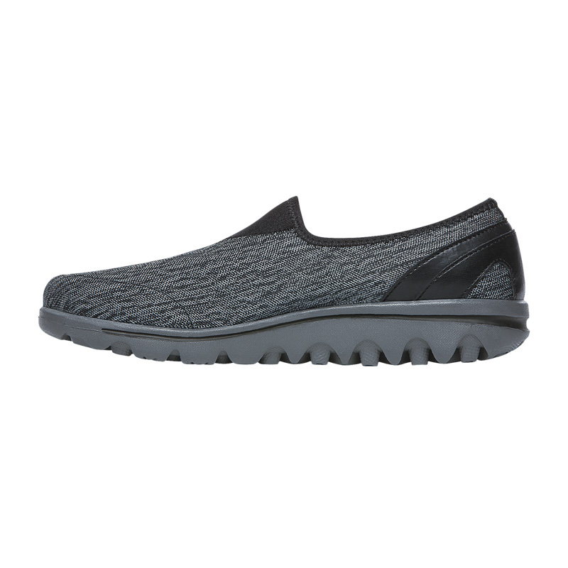 Propet Shoes Women's TravelActive Slip-On-Black/Grey Heather