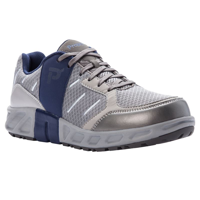 Propet Shoes Men's Matthew-Grey/Navy - Click Image to Close