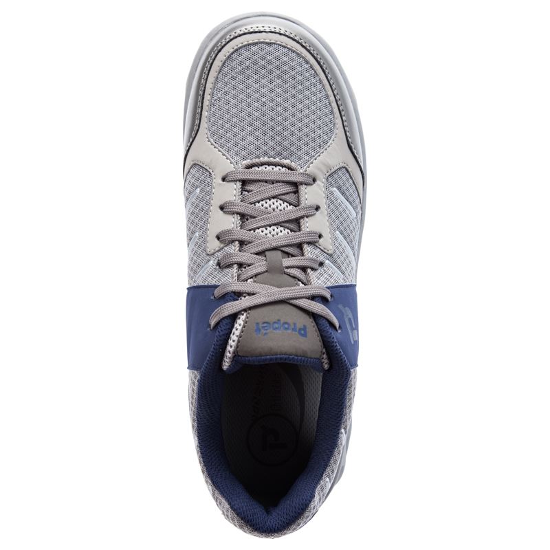 Propet Shoes Men's Matthew-Grey/Navy - Click Image to Close