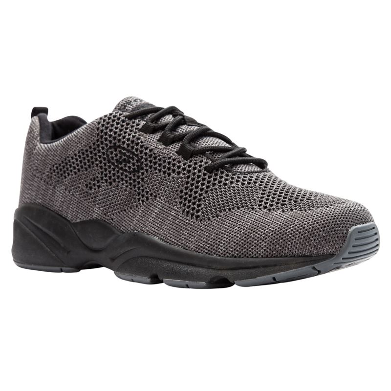 Propet Shoes Men's Stability Fly-Dk Grey/Lt Grey