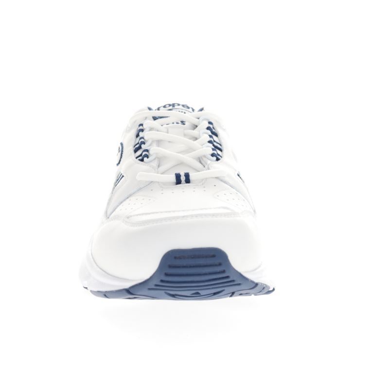 Propet Shoes Men's Stability Walker-White/Navy - Click Image to Close