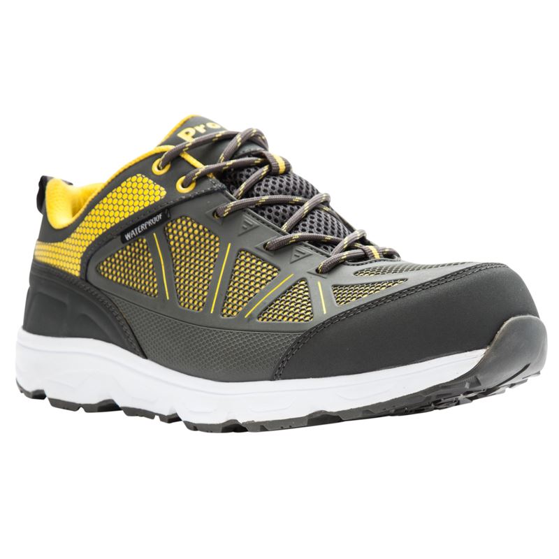 Propet Shoes Men's Seeley-Grey/Yellow - Click Image to Close