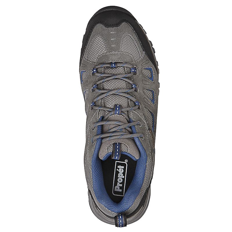 Propet Shoes Men's Ridge Walker Low-Grey/Blue - Click Image to Close
