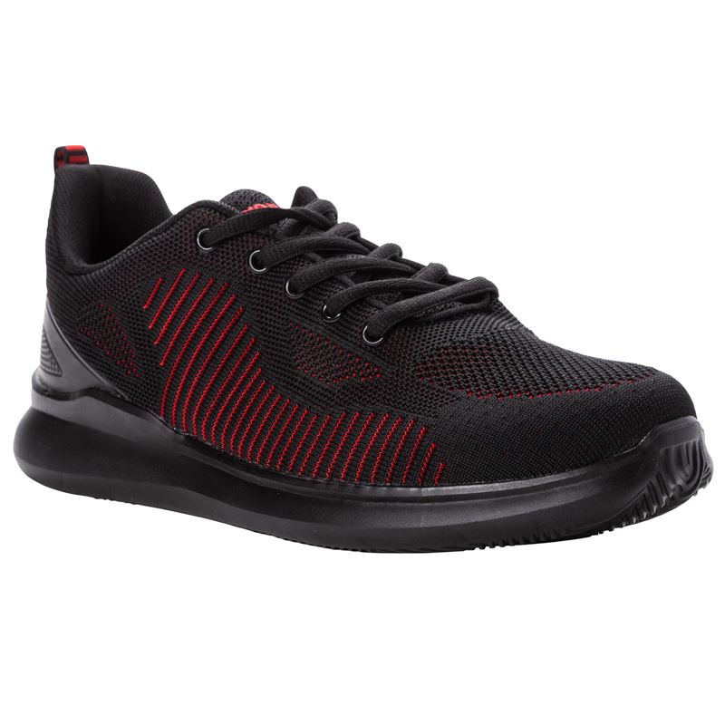 Propet Shoes Men's Viator Fuse-Black/Red