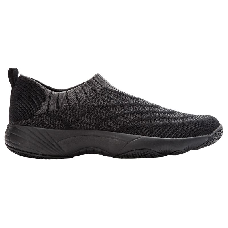 Propet Shoes Women's Wash N Wear Slip-On Knit-Black/Dk Grey