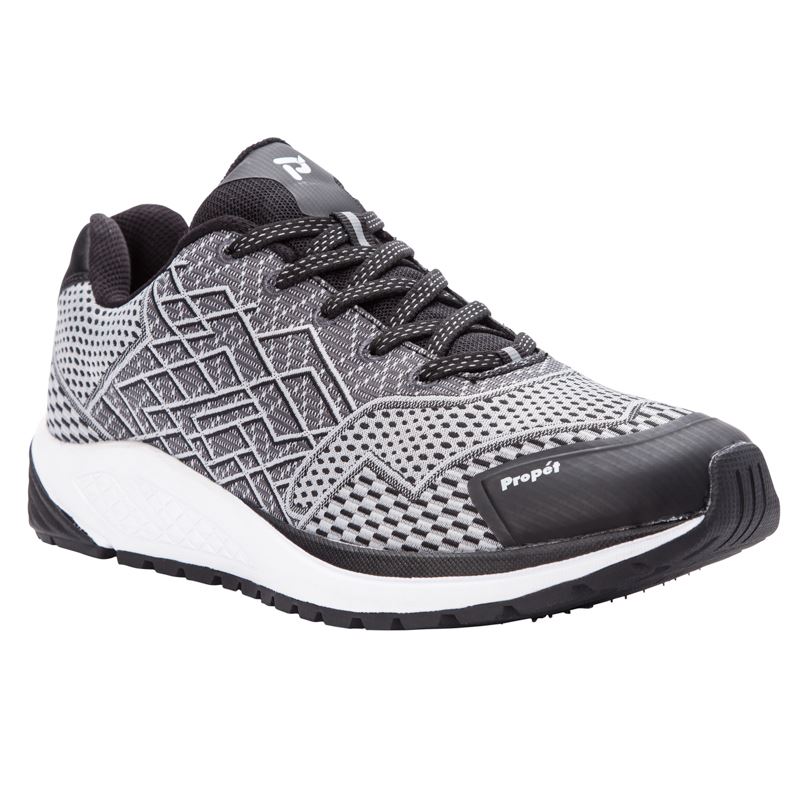 Propet Shoes Men's Propet One-Black/Silver - Click Image to Close