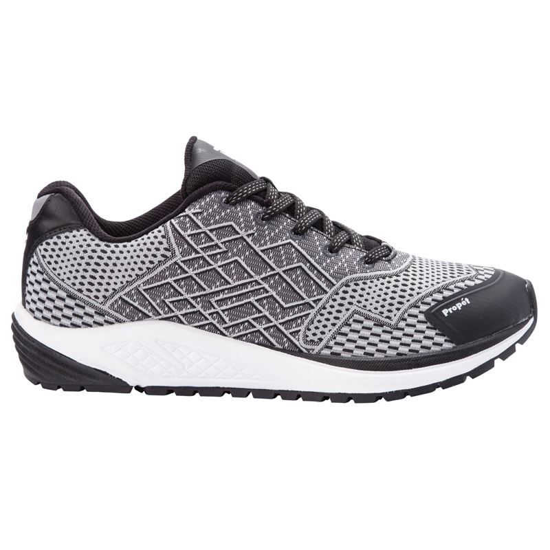 Propet Shoes Men's Propet One-Black/Silver - Click Image to Close