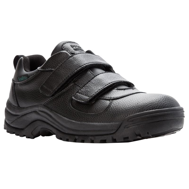 Propet Shoes Men's Cliff Walker Low Strap-Black Grain