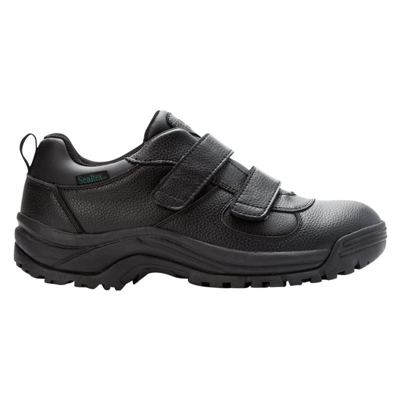 Propet Shoes Men's Cliff Walker Low Strap-Black Grain