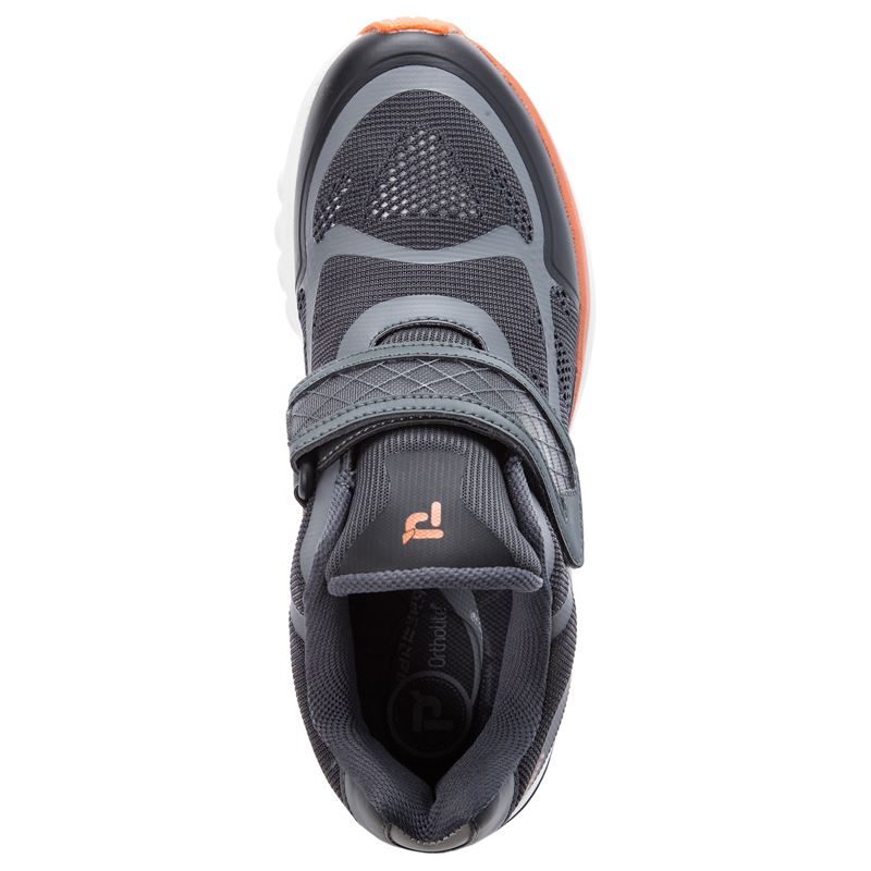 Propet Shoes Men's Propet One Strap-Burnt Orange/Dk Grey