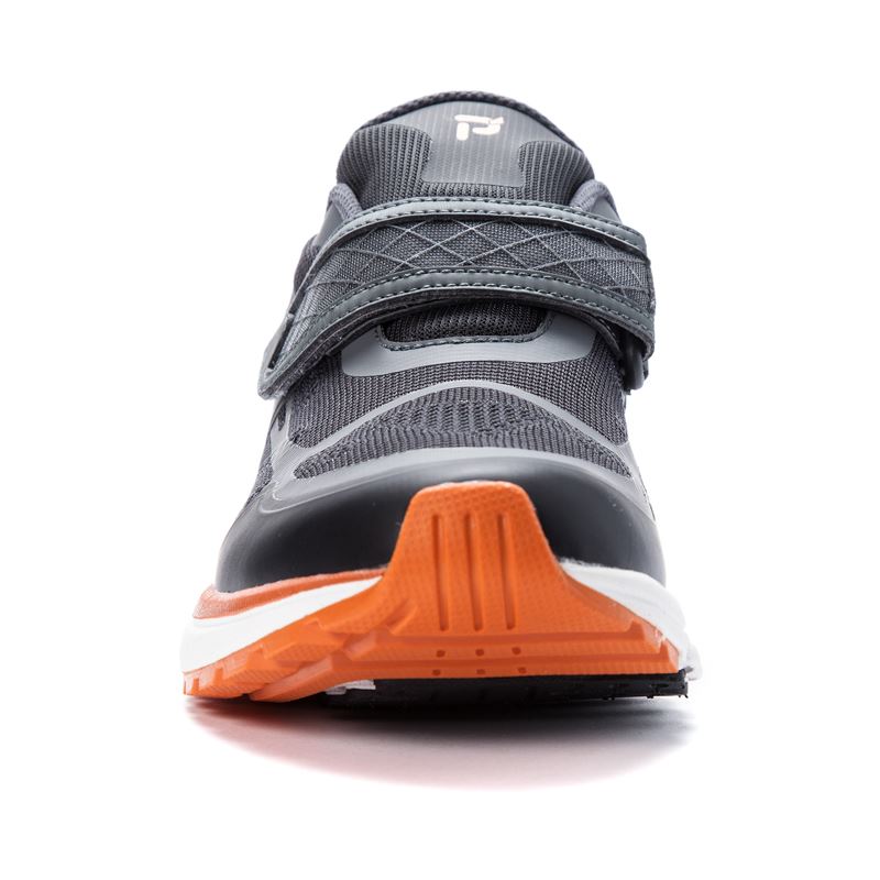 Propet Shoes Men's Propet One Strap-Burnt Orange/Dk Grey