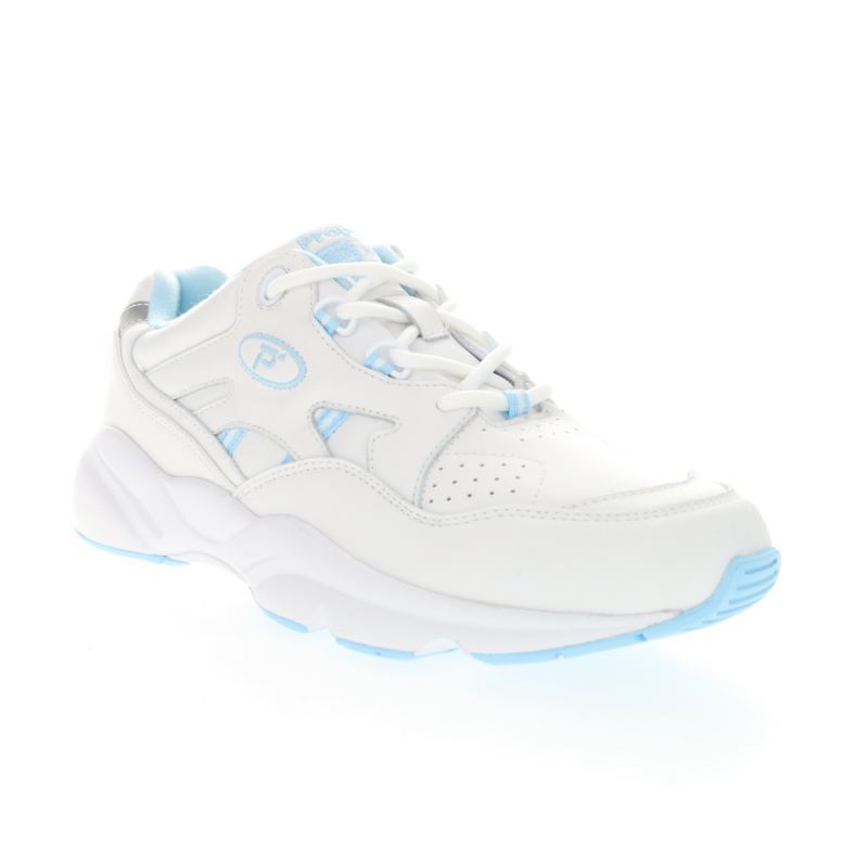 Propet Shoes Women's Stability Walker-White/Lt Blue - Click Image to Close