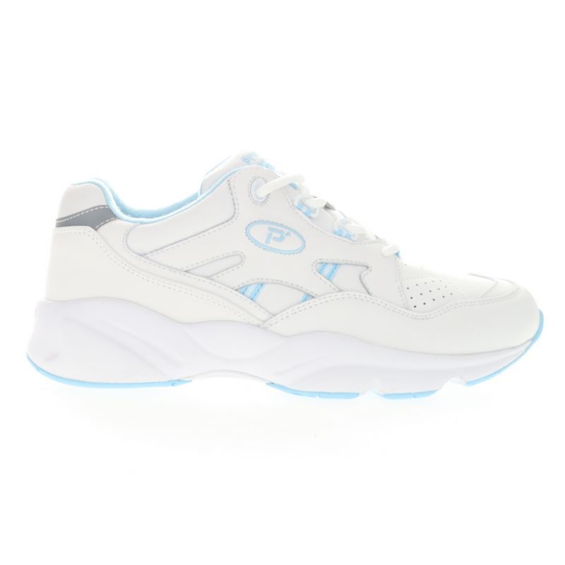 Propet Shoes Women's Stability Walker-White/Lt Blue - Click Image to Close