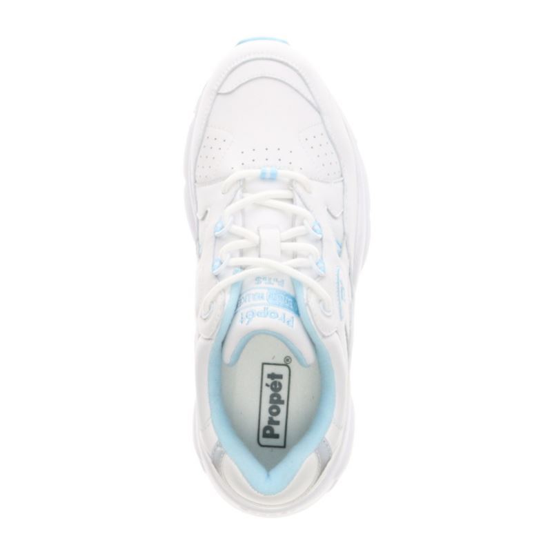 Propet Shoes Women's Stability Walker-White/Lt Blue - Click Image to Close