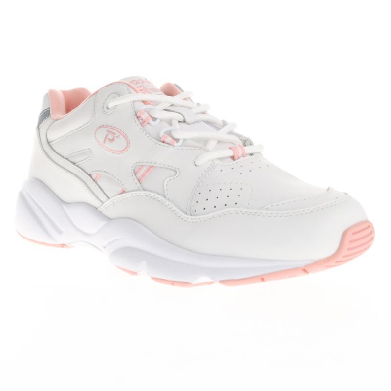 Propet Shoes Women's Stability Walker-White/Pink - Click Image to Close