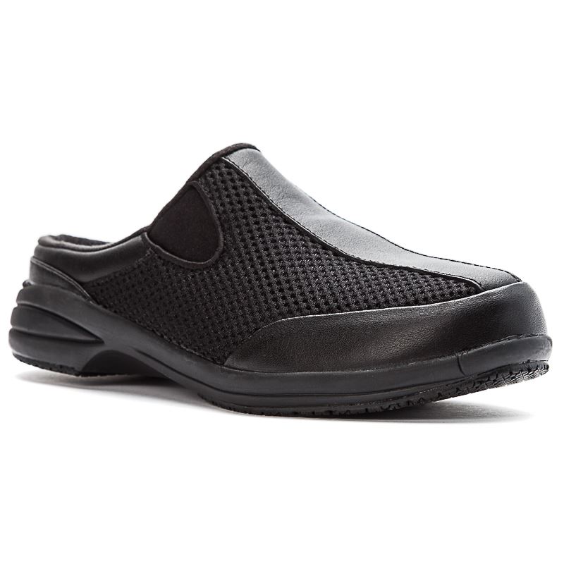 Propet Shoes Women's Washable Walker Slide-Black Mesh