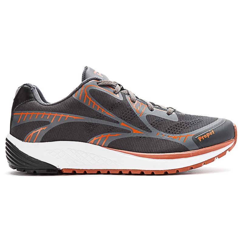 Propet Shoes Men's Propet One LT-Dark Grey/Burnt Orange - Click Image to Close