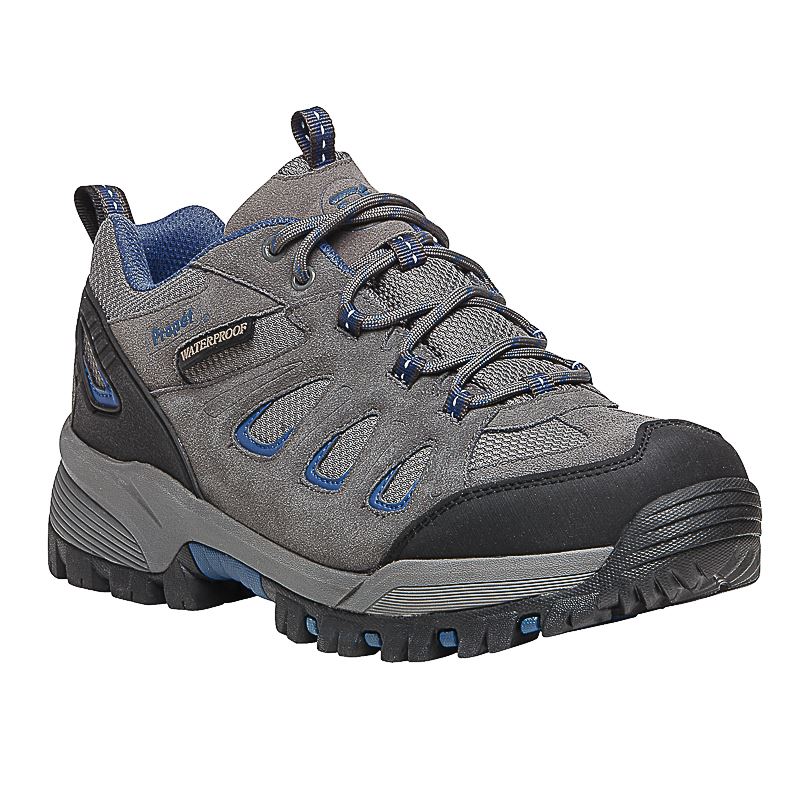 Propet Shoes Men's Ridge Walker Low-Grey/Blue - Click Image to Close