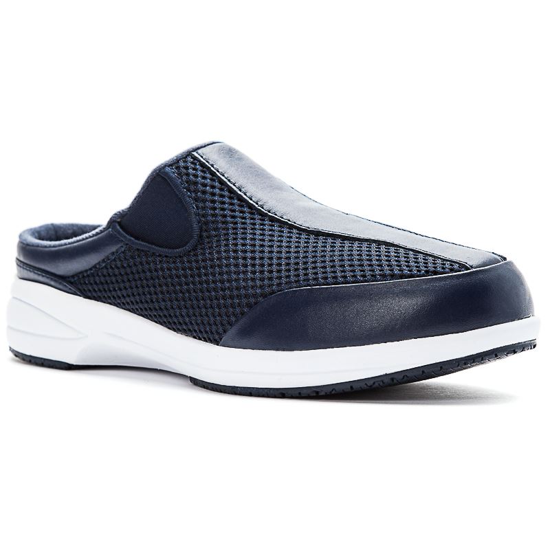 Propet Shoes Women's Washable Walker Slide-Navy Mesh